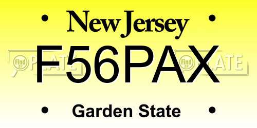 F56PAX New Jersey License Plate