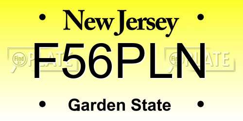 F56PLN New Jersey License Plate