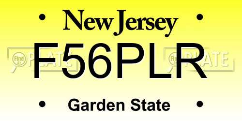 F56PLR New Jersey License Plate