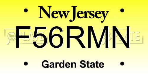 F56RMN New Jersey License Plate