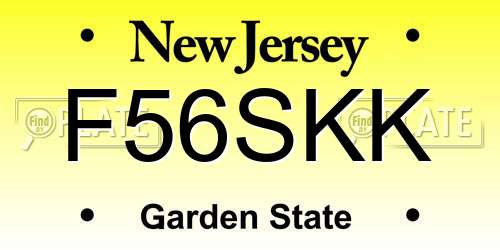 F56SKK New Jersey License Plate
