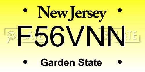 F56VNN New Jersey License Plate