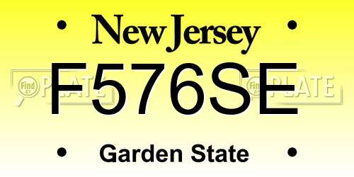 F576SE New Jersey License Plate