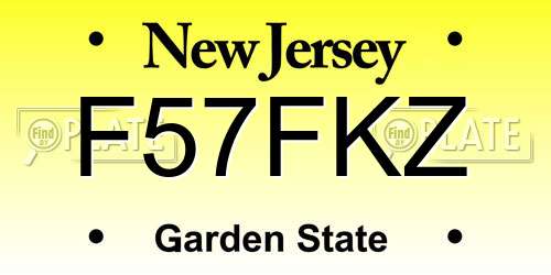 F57FKZ New Jersey License Plate