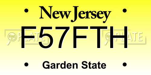 F57FTH New Jersey License Plate