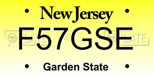F57GSE New Jersey License Plate
