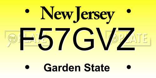 F57GVZ New Jersey License Plate