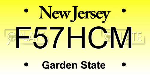 F57HCM New Jersey License Plate