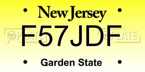 F57JDF New Jersey License Plate