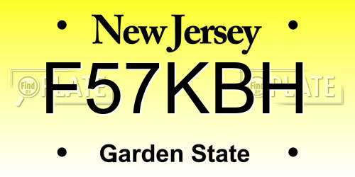 F57KBH New Jersey License Plate
