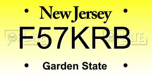 F57KRB New Jersey License Plate