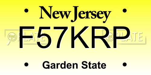 F57KRP New Jersey License Plate