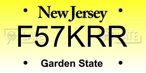 F57KRR New Jersey License Plate