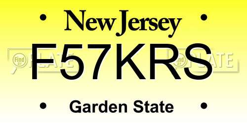 F57KRS New Jersey License Plate