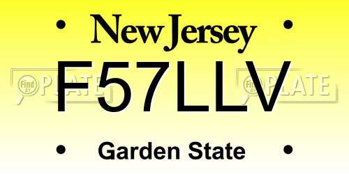 F57LLV New Jersey License Plate