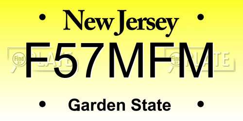 F57MFM New Jersey License Plate