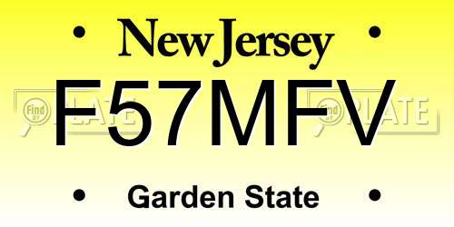 F57MFV New Jersey License Plate