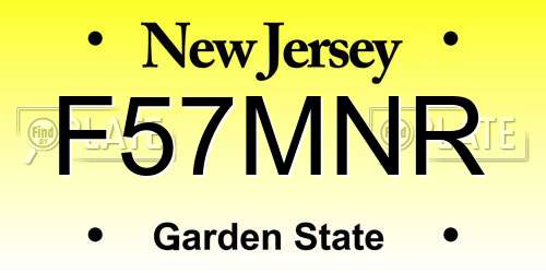 F57MNR New Jersey License Plate