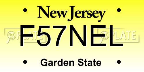 F57NEL New Jersey License Plate