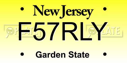 F57RLY New Jersey License Plate