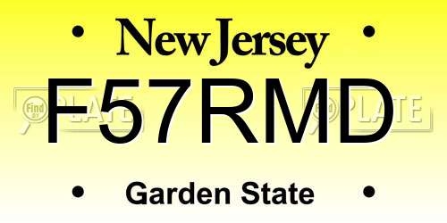 F57RMD New Jersey License Plate