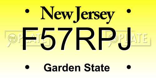 F57RPJ New Jersey License Plate