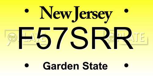 F57SRR New Jersey License Plate