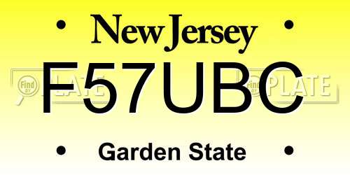 F57UBC New Jersey License Plate