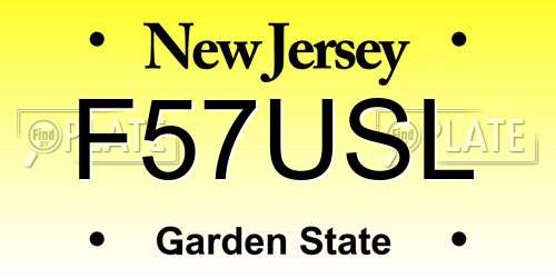 F57USL New Jersey License Plate