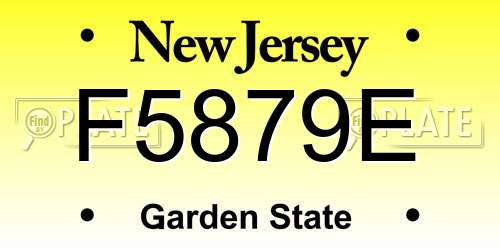 F5879E New Jersey License Plate
