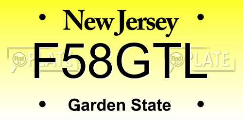F58GTL New Jersey License Plate