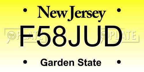 F58JUD New Jersey License Plate