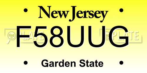 F58UUG New Jersey License Plate
