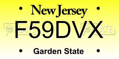 F59DVX New Jersey License Plate