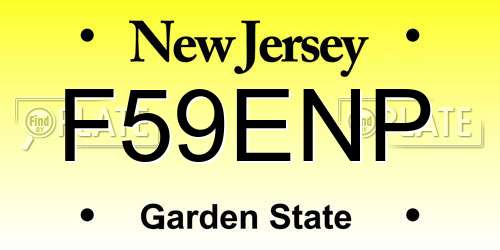 F59ENP New Jersey License Plate