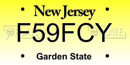F59FCY New Jersey License Plate