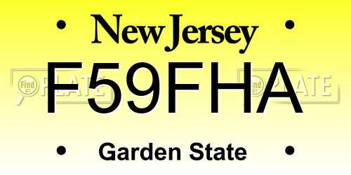 F59FHA New Jersey License Plate