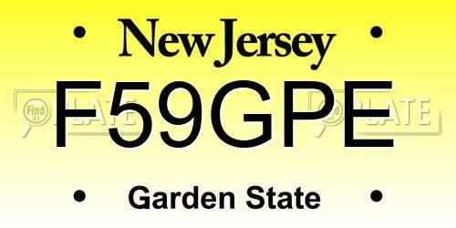 F59GPE New Jersey License Plate