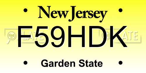 F59HDK New Jersey License Plate