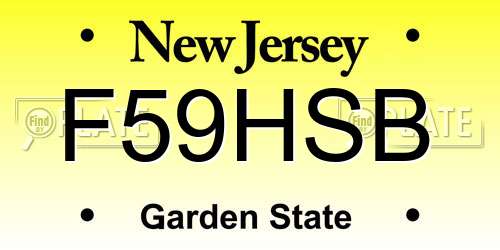F59HSB New Jersey License Plate