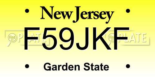 F59JKF New Jersey License Plate