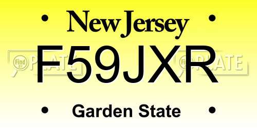 F59JXR New Jersey License Plate