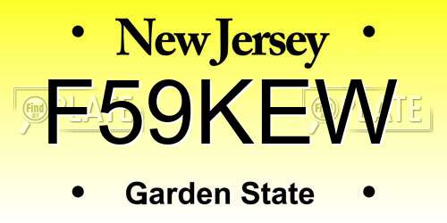 F59KEW New Jersey License Plate