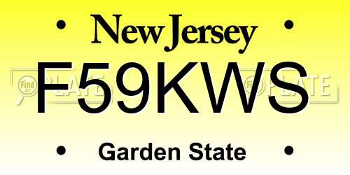 F59KWS New Jersey License Plate