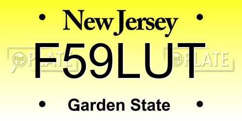 F59LUT New Jersey License Plate