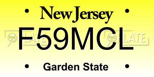 F59MCL New Jersey License Plate