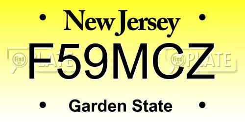 F59MCZ New Jersey License Plate