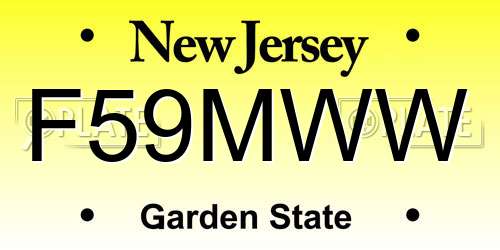 F59MWW New Jersey License Plate