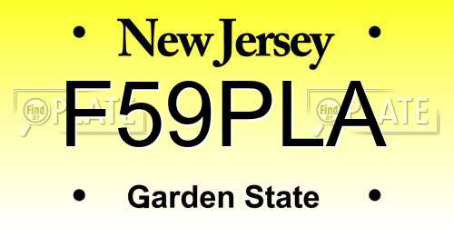 F59PLA New Jersey License Plate