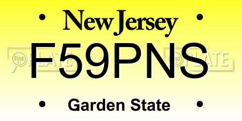 F59PNS New Jersey License Plate